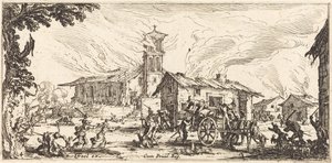 Plundring och nedbränning av en by av Jacques Callot