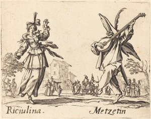 Riciulina och Metzetin av Jacques Callot