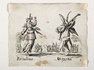 Riculina och Metzetin, figurer från Commedia dell