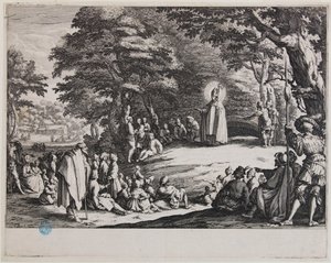 Sankt Admond eller Sankt Nikolaus och Sankt Severin (Lieure 406, Meaume 140) av Jacques Callot