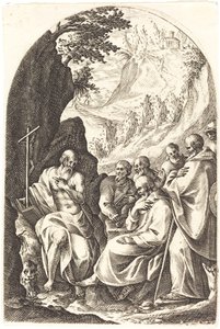 Saint Hieronymus instruerar sina lärjungar i öknen, 16081611. av Jacques Callot