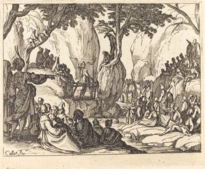 Sankt Johannes predikar i öknen. av Jacques Callot
