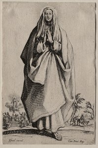 Jungfru Maria av Frälsarens heliga Ikoner/Les Grands Apôtres (De stora apostlarna): La Sainte Vierge (Den heliga jungfrun) av Jacques Callot