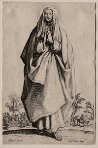 Jungfru Maria av Frälsarens heliga Ikoner/Les Grands Apôtres (De stora apostlarna): La Sainte Vierge (Den heliga jungfrun) av Jacques Callot