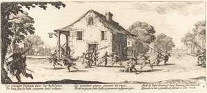 Scen för plundring av Jacques Callot