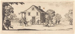 Scen för plundring av Jacques Callot