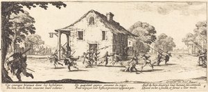 Scen för plundring, ca. 1633. av Jacques Callot