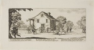 Plundringsscen, plansch fyra ur Krigets elände av Jacques Callot