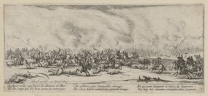 Slaget, blad 3 i serien ”Krigets fasor” av Jacques Callot