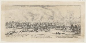 Slaget, blad 3 i serien ”Krigets fasor” av Jacques Callot