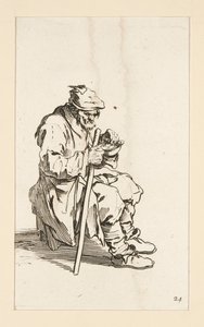 Sittande tiggare, ätande, från The Beggars av Jacques Callot