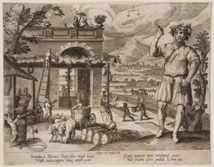 September, ur serien "Månaderna" av Jacques Callot