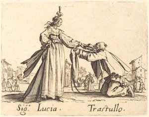 Tecken. Lucia och Trastullus av Jacques Callot