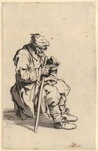 Sittande tiggare som äter, blad 24 ur serien "Tiggarna" av Jacques Callot