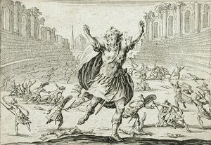 Skärmytsling på en cirkus av Jacques Callot