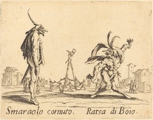Smaralo Cornuto och Ratsa di Boio av Jacques Callot