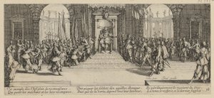 Utbetalning av sold, blad 18 ur serien "Krigets fasor" av Jacques Callot