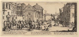 Sjukhus, blad 15 i serien ”Krigets gråzoner” av Jacques Callot