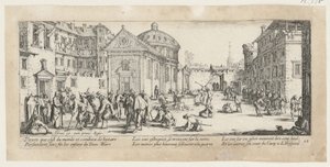 Sjukhus, blad 15 i serien ”Krigets fasor” av Jacques Callot