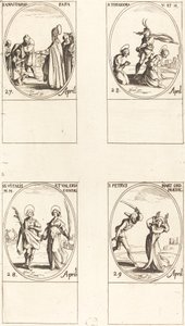 St. Anastasius, St. Theodora, St. Vitalis och Valeria, St Peter Martyr. av Jacques Callot