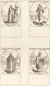 St Apollonia; St Guillaume; St. Scholastica; St. Saturnin av Jacques Callot