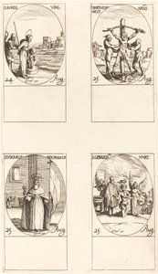 St. Aurea, St. Bartholomew, St. Louis, St. Genesius. av Jacques Callot