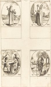St. Barnabas, Apostel, St. Honofrius, St. Antonius av Padua, St. Basil den store. av Jacques Callot