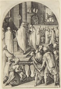 Sankt Basileios firar mässans offer av Jacques Callot