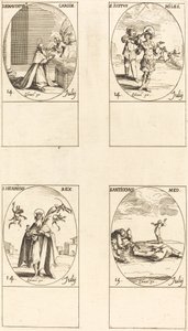 St. Bonaventura, St. Justus, St. Henrik, kejsare, St. Antiochus. av Jacques Callot