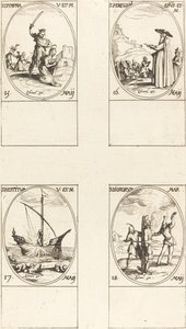 St. Dympna; St. Pilgrim; St. Återställd; St. Dioscorus av Jacques Callot