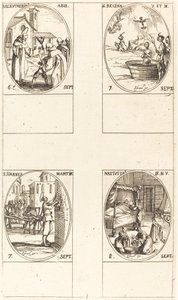 S:t Eleutherius, Abbot; St Regina; St John; Jungfruns födelse av Jacques Callot