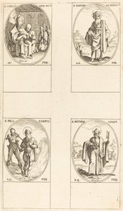 Sankt Felix; S:t Josef av Arimatea; St. Polycarpe; S:t Mattias, apostel av Jacques Callot