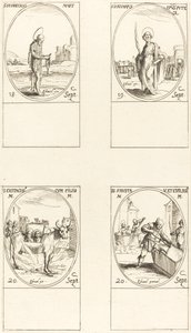 St. Ferreolus, St. Januari, St. Eustace och hans barn, Sts. Fausta & Evelasius. av Jacques Callot