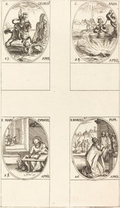 St George; St. Sabas; Markus, evangelist; St Marcellin av Jacques Callot