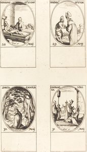 St. Germanus av Paris; St. Maximinus; St. Emmelia; St. Petronilla av Jacques Callot
