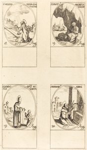 Sankt Helen, Sankt Donatus, Sankt Ludovicus, biskop, Sankt Bernard. av Jacques Callot