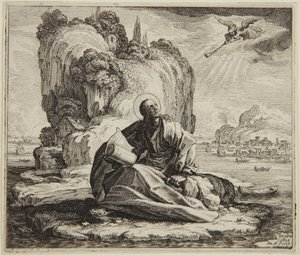 Sankt Johannes på ön Patmos av Jacques Callot