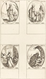 St Joseph; S:t Joachim; S:t Benedictus, Abbot; S:ta Catharina av Sverige av Jacques Callot
