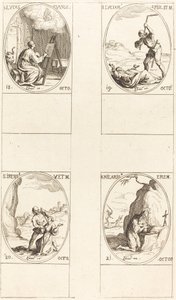 St Luke; St Lucian; St. Irene; St Hilarion av Jacques Callot