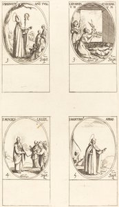 St. Louis Mansuetus; Sts. Serapia och Erasmus; Moses; St. Louis Bertin, Abbot av Jacques Callot