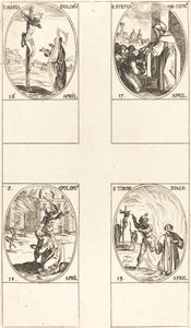 St. Maria Doloru; St. Stefan, Abbot; St. Apollo; St. hjul av Jacques Callot