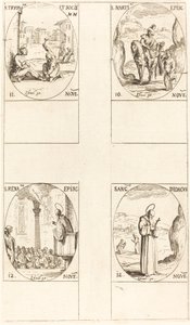 St. Martin, St. Tryphon och följeslagare, St. Renatus, St. Didacus. av Jacques Callot