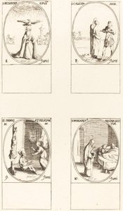 St Medard; St. Calliopa; Sts. Primus och Felician; St Margaret av Skottland av Jacques Callot