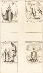 St Nicholas; S:t Dionisia och Son; St Agatha; Befruktningen av jungfrun av Jacques Callot