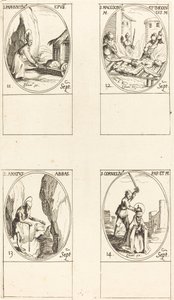 St. Paphnutius; helgon Macedonius och Theodulus; St. Älskade; St. Cornelia av Jacques Callot