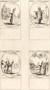 S:t Perpetuus; S:ta Maria av Kleofas; St Ezechiel; S:t Leo den store av Jacques Callot