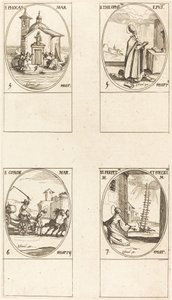 St. Phocas, St. Theophilus, St. Conon, Sts. Perpetua och Felicity av Jacques Callot