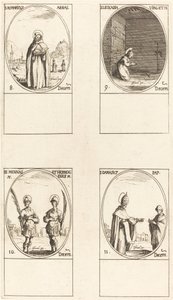 St Romaricus; St. Leocadia; Sts. Mennas och Hermogenes; St Damasus av Jacques Callot