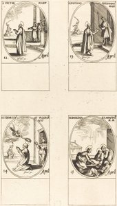 St. Segrare; St. Precis inkommet; helgon Tiburtius och Valeriana; helgon Basilissa och Anastasia av Jacques Callot