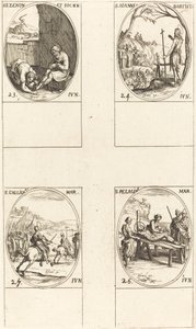 St. Zenon och följeslagare; Johannes Döparen; S:t Gallicanus; St Pelagius av Jacques Callot